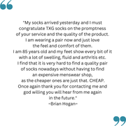 Brian's feedback on the TXG Crew Socks