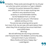 Jude's feedback on the TXG Crew Socks