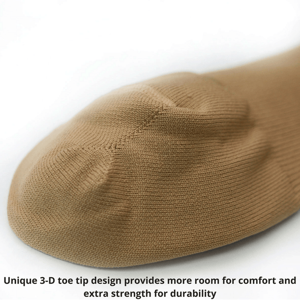 TXG Medical compression socks has a unique 3-D toe tip for a more comfortable fit and durability