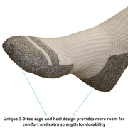 TXG Diabetic circulation sock product details are embroidered onto the sole of the sock