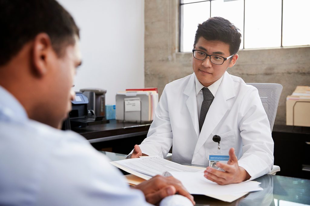 Doctor meeting with a patient