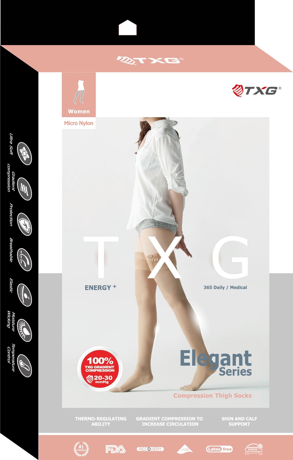 Elegant Thigh High Compression Stockings  TXG Compression Wear – TXG  Australia Compression Wear