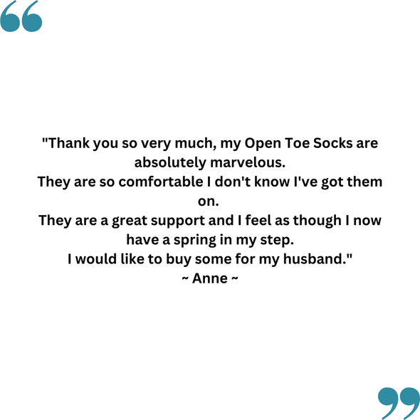 Anne's feedback on her TXG Open toe compression socks