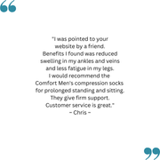 Chris's feedback on his TXG’s compression stockings for men