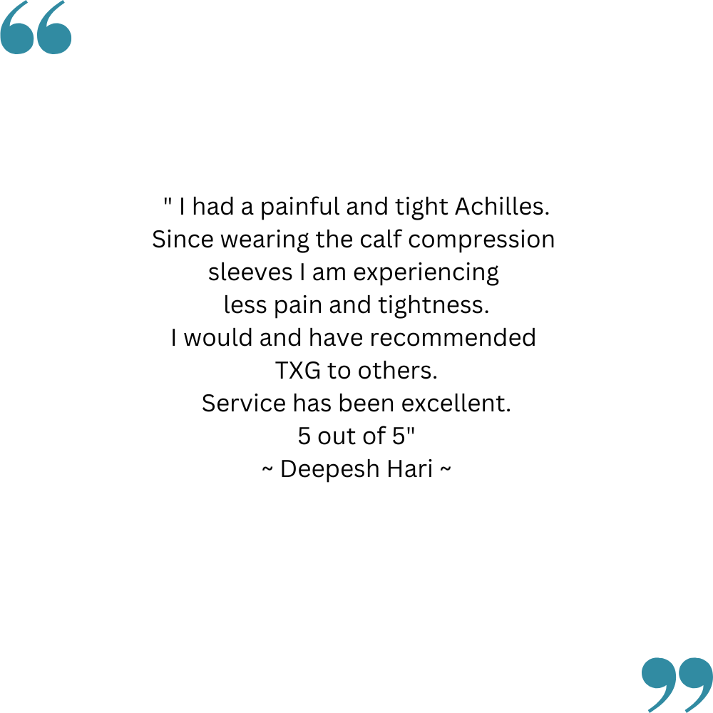 Deepesh's feedback on his TXG Calf compression sleeves