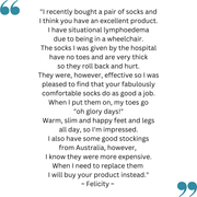 Felicity's feedback on her TXG Medical Compression Socks for Women