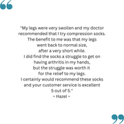 Hazel's feedback on her TXG diabetic compression socks