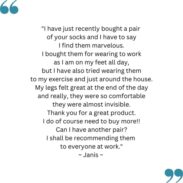 Janis's feedback on her TXG Medical Compression Socks for Women