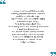 Jody's feedback on her TXG support stockings