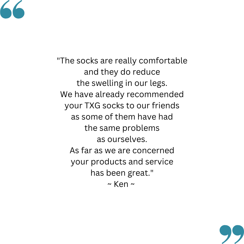 Ken's feedback on his TXG diabetic compression socks