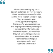 Lorraine's feedback on her TXG diabetic compression socks