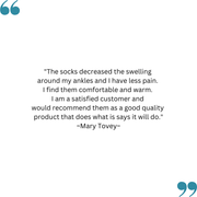 Mary's feedback on the TXG Opaque Knee-High Compression Stockings