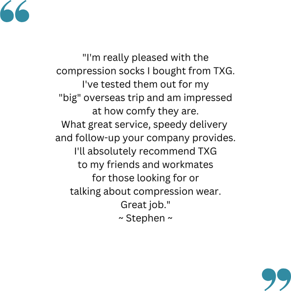 Stephen's feedback on his TXG’s compression stockings for men