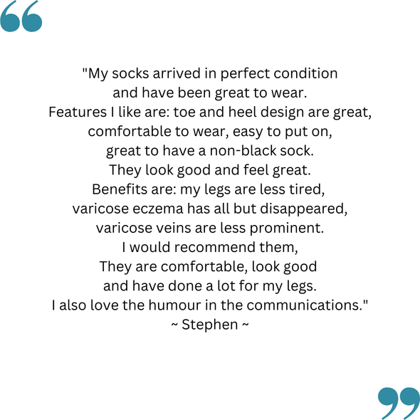 Stephen's feedback on his TXG’s compression stockings for men