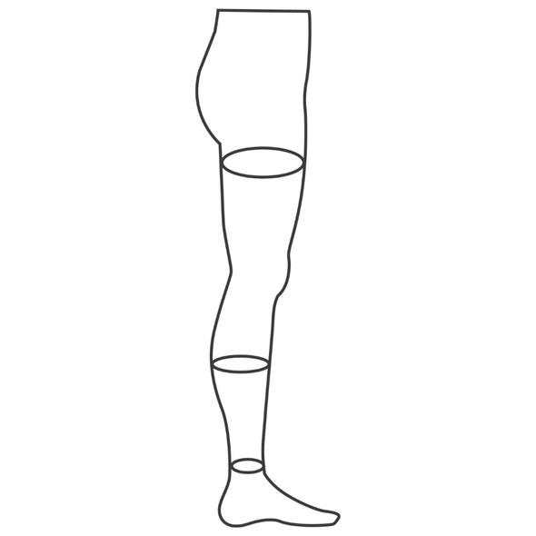 TXG Elegant Thigh High Compression stockings Leg measurement guide
