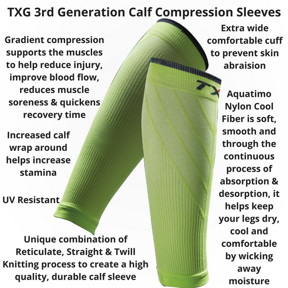 TXG Calf compression sleeve design features