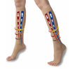 TXG Open toe compression stockings showing blood circulation overlay