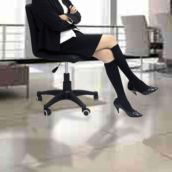 Model wearing TXG medical compression socks for women