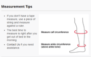 TXG Diabetic Compression Socks Leg Measurement Guide