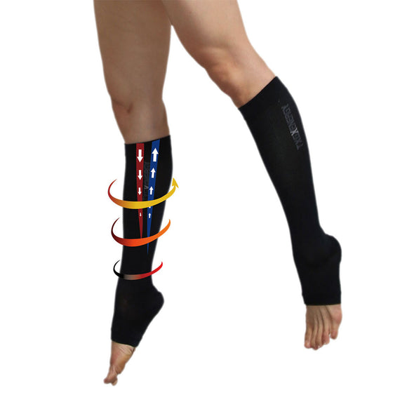 TXG Open Toe compression socks showing blood circulation overlay by TXG Australia