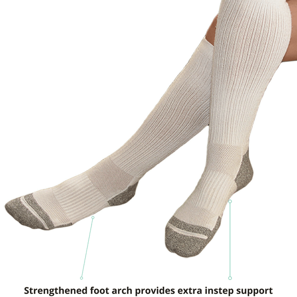 TXG Diabetic compression socks have a strengthened foot arch which provides support
