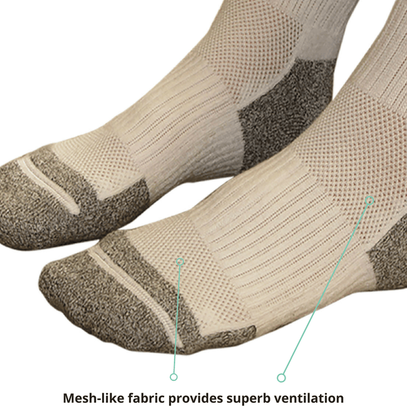 TXG diabetic compression socks have a unique 3-D toe cage and heel cage which provides extra room and durability