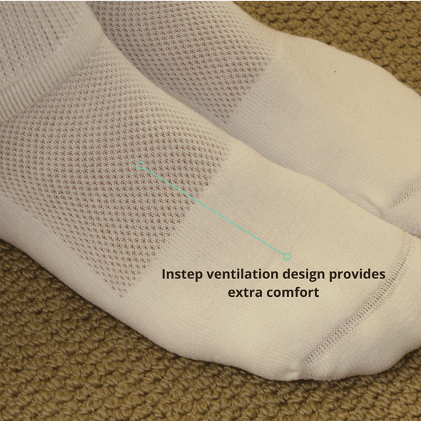 TXG Diabetic Cushion Sock ventilation panel keeps feet cool